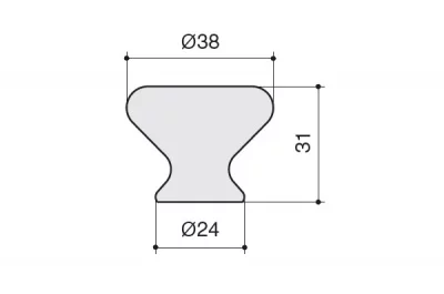 Ручка-кнопка, отделка железо + керамика