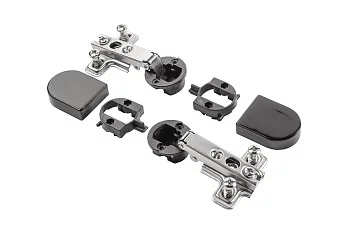 GTV: Петля GTV для стекла + ответная Планка с евро шурупом и заглушка овальная черная блестящая ZP-CIG-09UZC