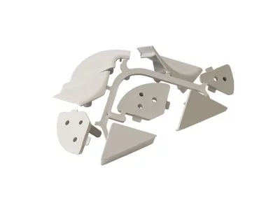 Комплект соединителей треугольного пристеночного бортика FIRMAX,(4части) пластик, серый