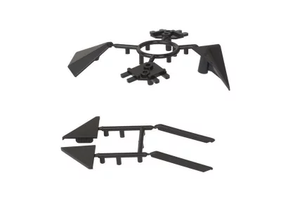 Комплект соединителей треугольного пристеночного бортика ALPHALUX(6частей), пластик, черный