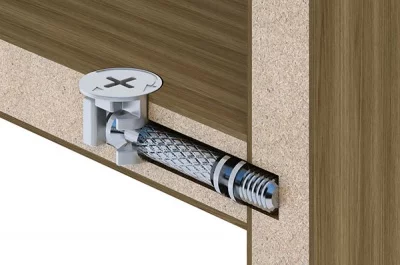 Шток-евровинт для стяжки эксцентриковой, отделка цинк (за 100 штук)