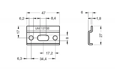 Кронштейн 47х27мм для подвески полок, оцинкованный