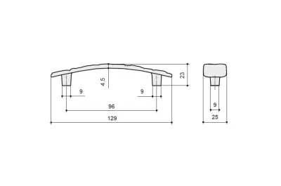 Ручка-скоба 96мм, отделка бронза металлик