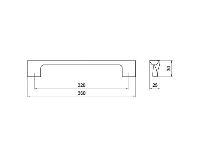 Ручка-скоба 320мм, шлифованный никель