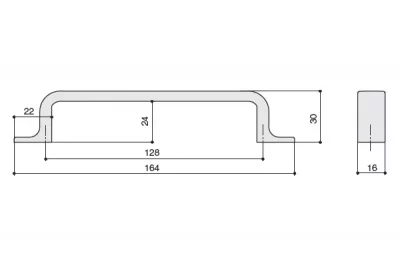 Ручка-скоба 128мм, отделка медь античная