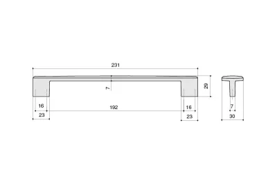 Ручка-скоба 192-224мм, отделка хром глянец + дымчато-серая смола