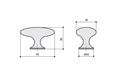Ручка-кнопка, отделка сталь шлифованная