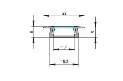 Профиль-рассеиватель 2206 для LED подсветки, L=2000мм, отделка транспарент