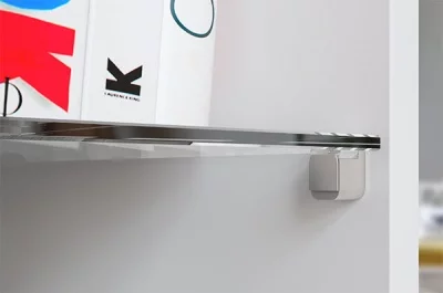 Полкодержатель П-образный с зажимом, для стекла 4-10мм, отделка никель