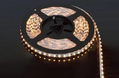 Лента светодиодная SMD3528, 600 LED, 48Вт/12В, 5000х8х2.5 мм, IP 20, 3500К (теплый белый)