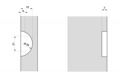 Петля декоративная врезная, отделка бронза античная