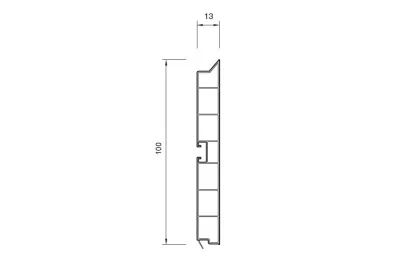 0419 Цоколь ПВХ H.100, L=4000, белый (под покраску): 25\10.400.0419