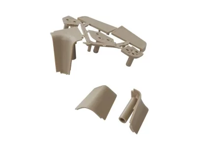 Комплект соединителей овального пристеночного бортика(ALF%/40), пластик, бежевый (4ч: 2*90гр,2 загл,1*135гр.)