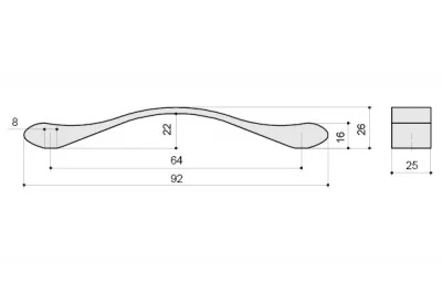 Ручка-скоба 64мм, отделка хром глянец