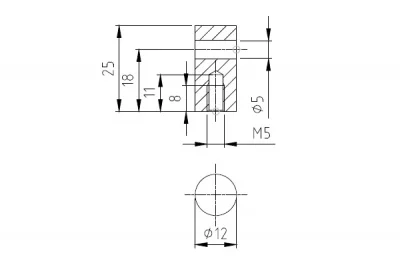 Держатель цилиндрический для стекла сквозной, отделка хром глянец