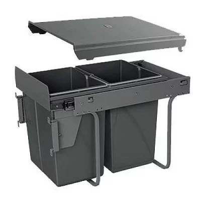 GTV: Сегрегатор для модуля 400 мм (2x20L) антрацит, без крепления фасада, с доводчиком: PB-45-002x20-60A