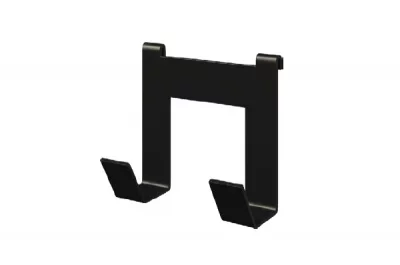 Крючок двойной 70мм, отделка черный бархат (матовый)