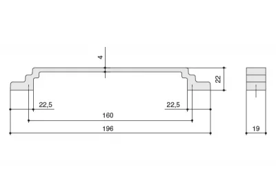 Ручка-скоба 160мм, отделка железо античное черное