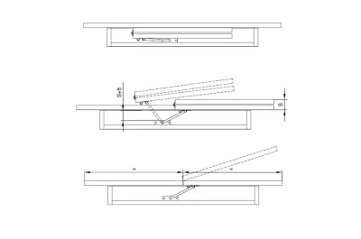 Механизм для вставки стола 400 мм, отделка цинк