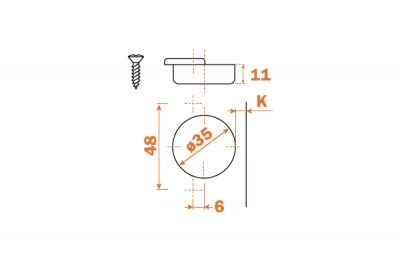 Петля 155" накладная угловая (толщина фасада 26-35 мм)