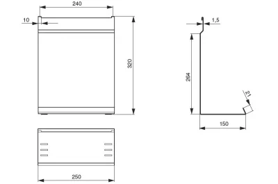 Полка для планшета, 250х150х320мм, отделка черный бархат (матовый)