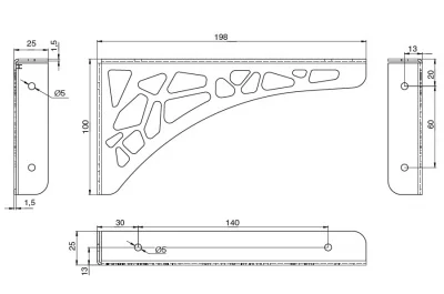 Менсолодержатель «Париж», отделка белый бархат (матовый), комплект 2 штуки