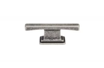 Ручка-кнопка 16мм, отделка серебро античное