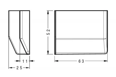 Крышечка декоративная для подвески арт.701/801 ваниль, левая