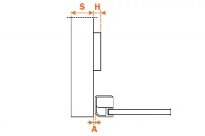 Петля 105" вкладная с обратной пружиной, для алюминиевой рамки