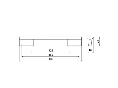 Ручка-скоба 128/160мм, шлифованный никель