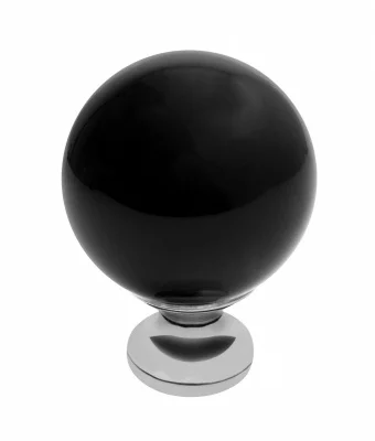 GTV: Ручка-кнопка CRYSTAL PALACE C 30мм, хром/черное стекло GZ-CRPC30-A1