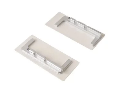 Комплект торцевых заглушек П-образных среднего профиля GOLA Alphalux(2 части:L+R), алюминий