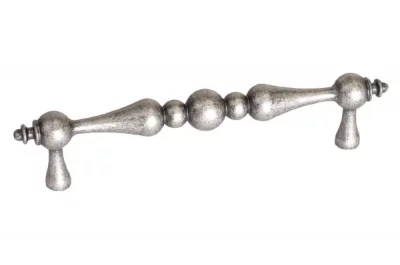 Ручка-скоба 128мм, отделка серебро старое