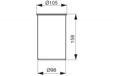 Стакан для столовых приборов, d.98, h.158, отделка сталь нержавеющая