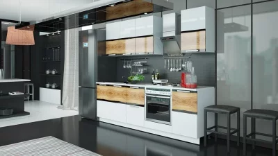 Кухонный гарнитур длиной - 240 см (со шкафом НБ)