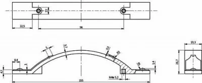 GTV: Ручка мебельная ARCHE C=96 мм, брашированная латунь UZ-ARCH096-AEB