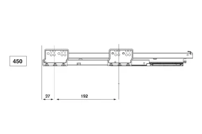 Направляющая L=450 полного выдвижения с доводчиком, левая