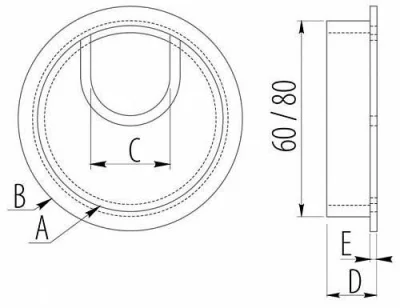 GTV: Заглушка офисная FI-80 инокс PM-LBFI80-06