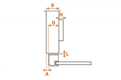 Петля 105&quot; накладная для алюминиевой рамки