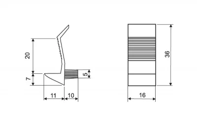 Полкодержатель-защелка боковой, для полки 10-20мм, отделка коричневый (за 100 штук)