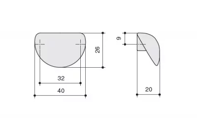 Ручка-скоба 32мм, отделка никель матовый