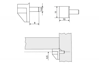 Полкодержатель с упором, отделка транспарент (за 100 штук)