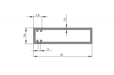 Профиль для LED подсветки прямоугольный, L=4000 мм, отделка белый матовый