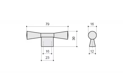 Ручка-кнопка 16мм, отделка серебро античное