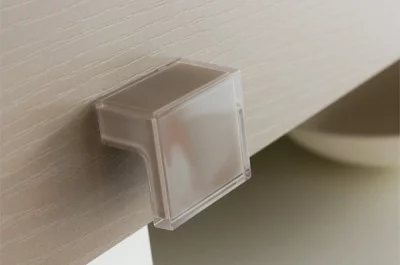 Ручка-кнопка 32мм, отделка транспарент + серый