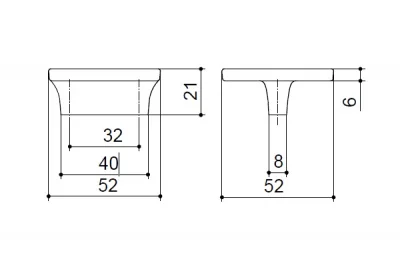 Ручка-скоба 32мм, отделка никель глянец + шоколад