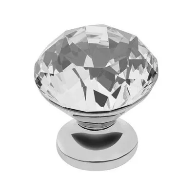 GTV: Ручка-кнопка CRYSTAL PALACE B 30мм, хром/стекло GZ-CRPB30-01