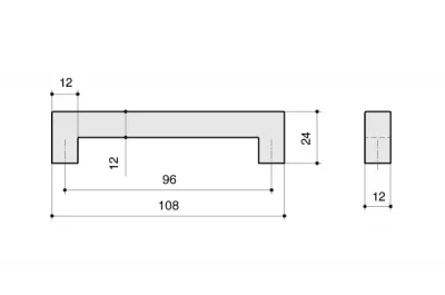 Ручка-скоба 96мм, отделка сталь шлифованная