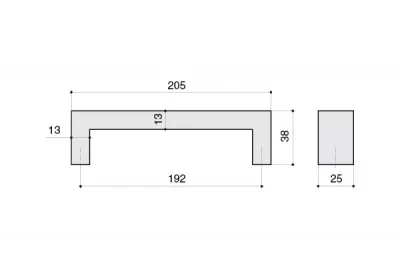 Ручка-скоба 192мм, отделка сталь нержавеющая