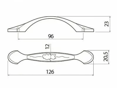 GTV: Ручка ROYAL1 L-096, белый/золото: UZ-ROYAL1-96-10-03